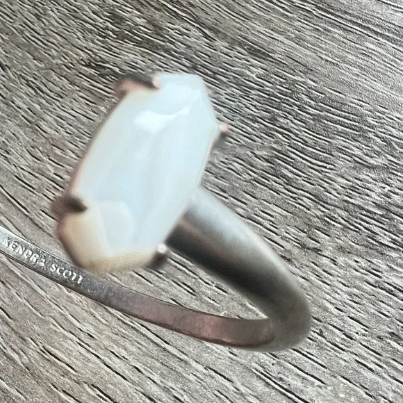 Kendra Scott signed silver Cuff Bracelet with White Stones - Picture 4 of 12